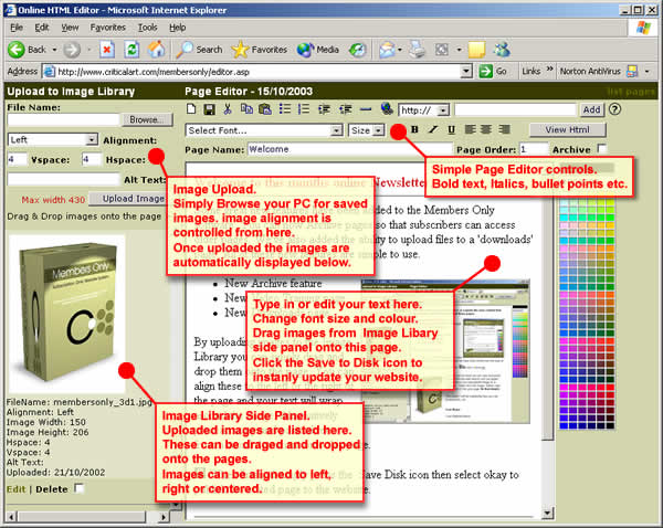 Membersonly Admin Page Editor -  Diagram 5